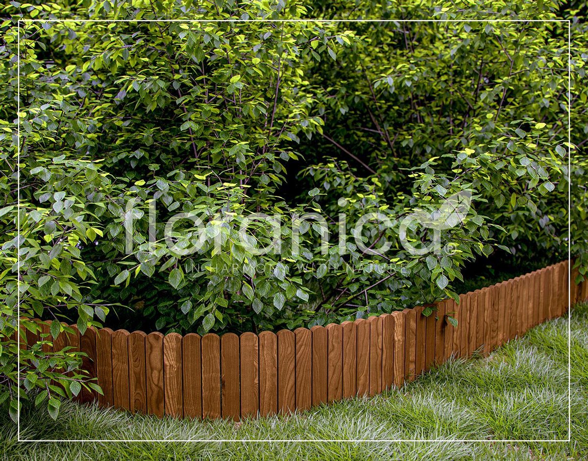 Palissade 3,9 m bord bordure cloture jardin decoration Garden marron