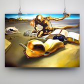 Poster Salvador Dali - Book transforming itself into a nude woman - 70x50cm