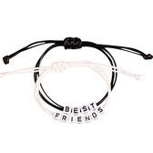 Kasey - Vriendschapsarmband - BFF armband voor 2 - Best Friends - Zwart/Wit