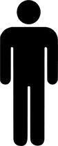 Heren toilet symbool - zwart - 6 cm x 15 cm - deursticker - HEREN WC - Toiletpictogram - kantoor