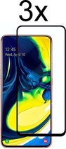 Samsung A90 Screenprotector - Beschermglas Samsung Galaxy A90 Screen Protector Glas - Full cover - 3 stuks