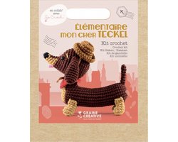 Graine Creative haakpakket teckel amigurumi 18 cm knuffel hond.
