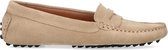 Manfield - Dames - Beige suède loafers - Maat 39