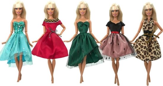 Vêtements de poupée - Convient pour Barbie - Set de 5 robes de luxe - Vêtements  pour