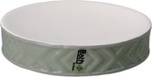 Zeephouder/zeepbakje groen/wit keramiek 10 cm - Toilet/badkamer/keuken accessoires