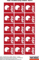 Pictogram sticker 75 stuks F004B - Brandbestrijdingsmiddelen - 50x50mm - 15 stickers op 1 vel