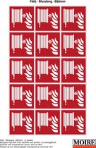 Pictogram sticker 75 stuks F002 - Brandslang - 50x50mm - 15 stickers op 1 vel