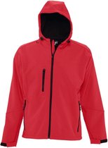 SOLS Heren Replay Hooded Soft Shell Jacket (ademend, winddicht en waterbestendig) (Peperrood)