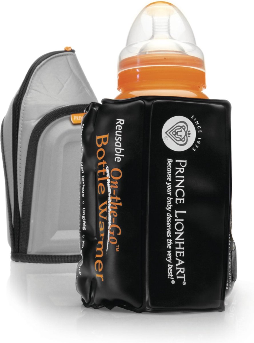 Prince Lionheart On-the-go Flesverwarmer x2 Zakjes | Directe Warmtebron | Reactiveerbaar | Niet Giftig | Twee stuks - Zwart