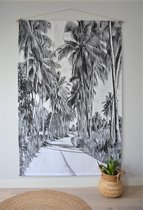 Bali Lifestyle - Wandkleed - Palmtree Road XXL - 100% katoen - 150x225