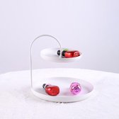 Clever Storage Schaaltje 2 niveaus voor sieraden of make-up - Wit & Zilver - Klaar voor gebruik