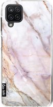 Casetastic Samsung Galaxy A12 (2021) Hoesje - Softcover Hoesje met Design - Pink Marble Print