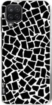 Casetastic Samsung Galaxy A12 (2021) Hoesje - Softcover Hoesje met Design - British Mosaic Black Print