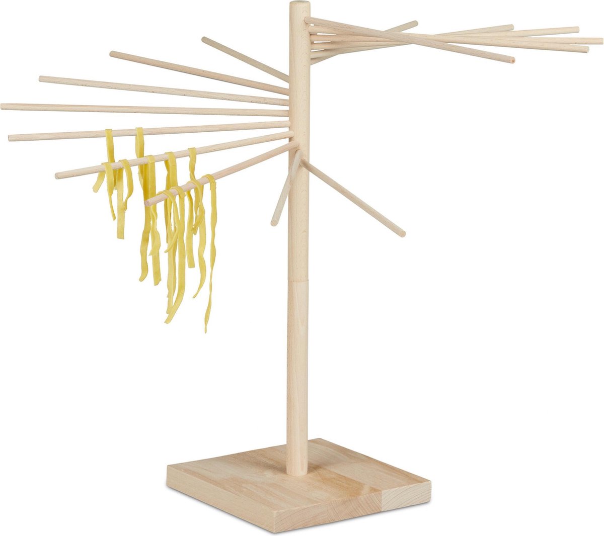 relaxdays Pasta droogrek XXL - beukenhout - pastadroger - spaghetti rekje - pasta tree