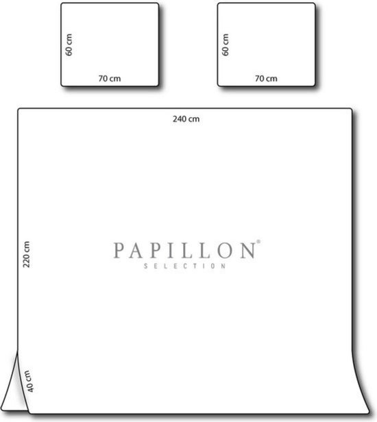 Papillon Deluxe + - Monte Carlo Sable - Housse de couette - Lits jumeaux - 240x220 / 260 cm + 2 Taies d'oreiller 60 x 70 cm - Katoen percale égyptien