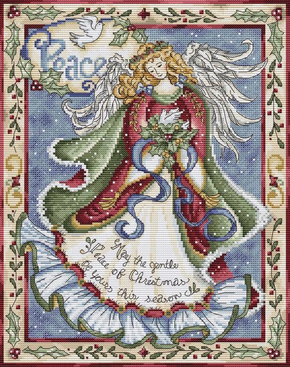 LETISTITCH borduurpakket VREDE - PEACE - Telpatroon om te borduren - 28 x 22 cm