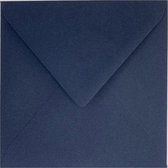 50x luxe wenskaartenveloppen vierkant 160x160 mm - 16,0x16,0 cm - 120 grs donkerblauw