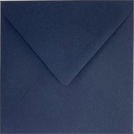 50x luxe wenskaartenveloppen vierkant 160x160 mm - 16,0x16,0 cm - 120 grs donkerblauw