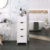 badkamermeubel, smal houten badkamermeubel met 4 lades, 30 x 30 x 82 cm,  woonkamer,... | bol.com