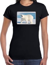 Dieren shirt met ijsberen foto - zwart - voor dames - natuur / ijsbeer cadeau t-shirt / kleding S