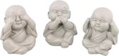 Set van 3 kleine boeddha beeldjes 7x6x9 cm