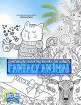 Coloring books for adults relaxation. FANTACY ANIMAL zentangle coloring books for adults