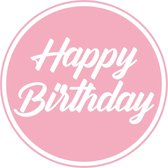 80x stuks bierviltjes/onderzetters Happy Birthday lichtroze 10 cm - Verjaardag versieringen roze