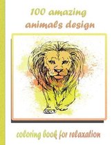 100 amazing animals design coloring book for relaxation