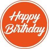 50x stuks bierviltjes/onderzetters Happy Birthday oranje 10 cm - Verjaardag versieringen