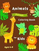 Forest Animals Coloring Book for Kids Ages 4-8