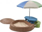 Bol.com Step2 Summertime Playcenter Zandbak - Met deksel zitbankje & parasol - Zandbak van plastic / kunststof voor kinderen aanbieding
