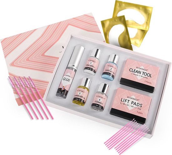 Iconsign Nieuwste Upgraded Wimper Lifting Set - Lash Lift Set met extra sterke lijm– Lashlift - Nieuw in 2021 - Permanent en Fixatietijd slechts 12-15 minuten - Vernieuwde Wimperlifting Set – Lash Lift Kit - Uitgebreide Versie 25 delig