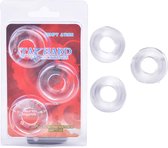 Tripple Donut Cockring Set - Doorzichtig - Cockring voor mannen -  Stimulerend voor mannen - Spannend voor koppels - Sex speeltjes - Sex toys - Erotiek - Sexspelletjes voor mannen
