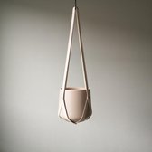 Leren plantenhanger (met pot) beige | Duurzaam & minimalistisch