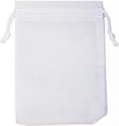 Fluwelen zakjes vierkant 20 stuks || Kleur Wit