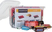 Fountain Star Mix 120 stuks - Assortiment van  mini-chocolaatjes: Mars, Twix, Snickers, Côte d'Or  en Toblerone. Kwalitatieve chocolade van bekende merken in herbruikbare doos.