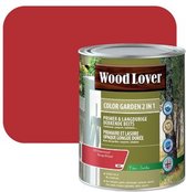 WoodLover Color Garden - Beits - Decoratieve dekkende beits  2 in 1 ( grondlaag en eindlaag) - 470 - Steenrood - 2,50 l