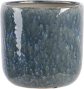 Clayre & Eef Pot de fleurs 19 cm Bleu Céramique Rond Pot de fleurs d'intérieur