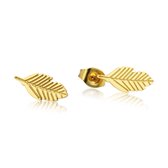 My Bendel gouden oortstekers veertje - Gouden oorstekers van veertjes - Met luxe cadeauverpakking