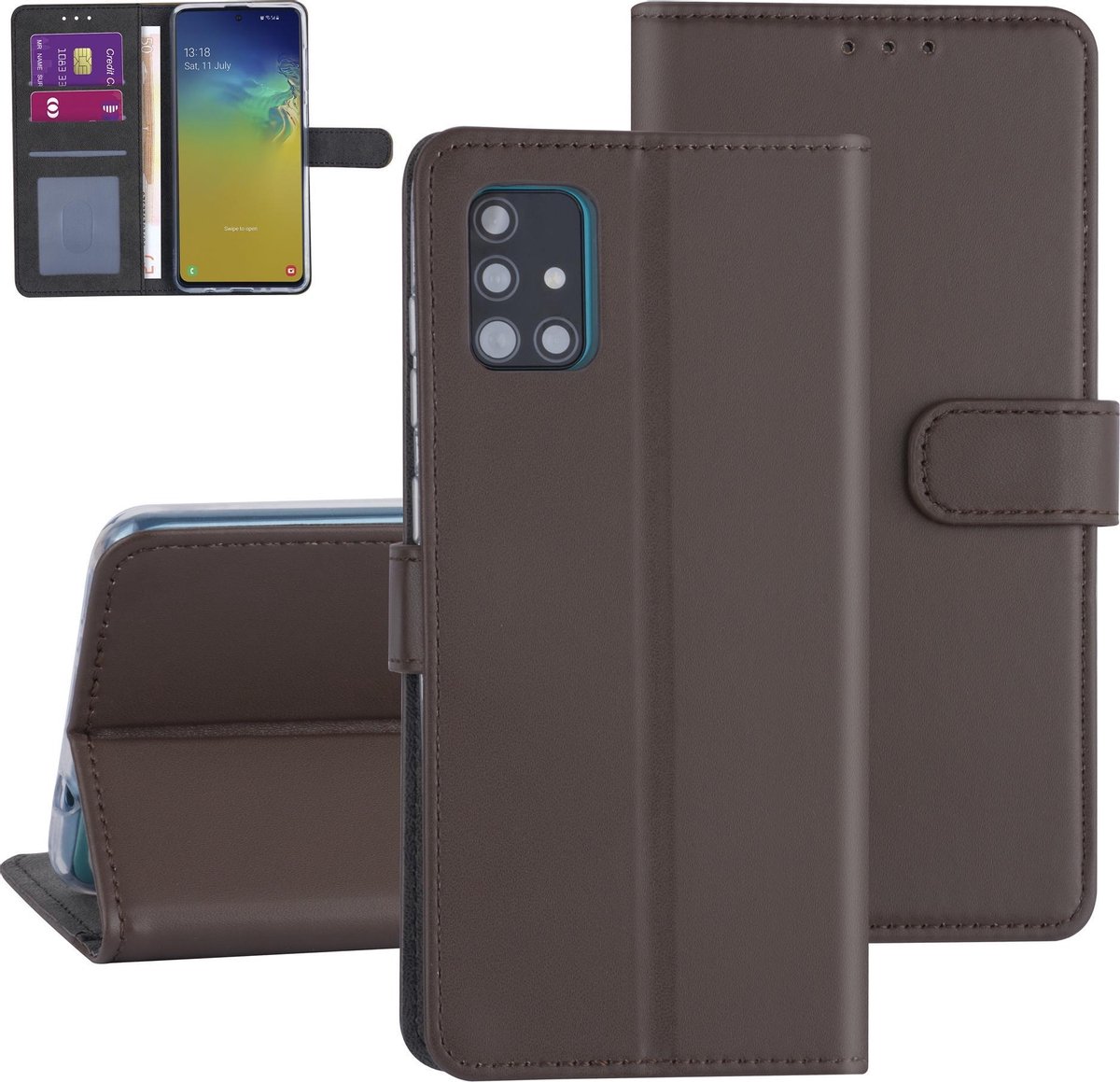 ShieldCase Booktype case Samsung Galaxy A51 - bruin