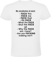 Vocabulary at work heren t-shirt| taalgebruik | werk | bedrijf | schelden  | Wit