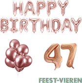 47 jaar Verjaardag Versiering Ballon Pakket Rosé Goud