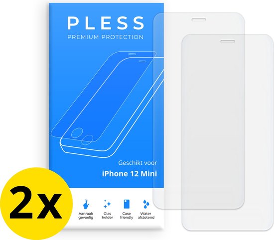 iPhone 12 Mini Screenprotector 2x - Beschermglas Tempered Glass Cover - Pless®