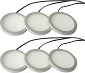 LETT® Opbouw LED Spotjes met Dimknop - Set van 6 Lampjes - Kastverlichting