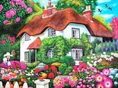 Diamond Painting Huis in Prachtige Bloementuin met Vogels en Vlinders - 15x20cm - Complete Set - Inclusief Tools - Stipco