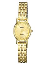 klassiek Q&Q dames horloge goudkleurig QC33J010Y