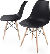 Pippa Design eetkamerstoel in Scandinavische stijl - set van 2 - zwart