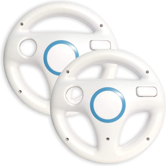 Cablebee Stuur / Wheel voor Nintendo Wii / Wii U Wit - 2 Stuks