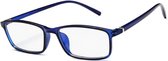 Computerbril - Blauw Licht Bril - Blue Light Glasses - Beeldschermbril - Unisex - Vierkant Blauw