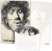 Briefpapier met enveloppen: Zelfportret, Rembrandt van Rijn, Collection Rijksmuseum